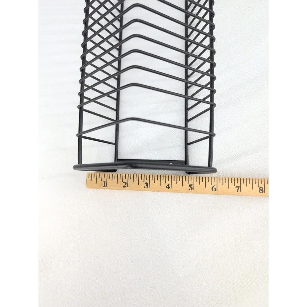 CD Rack Lot of 2 Black Vintage Metal Wire Wall Mount Tower 24-Capacity